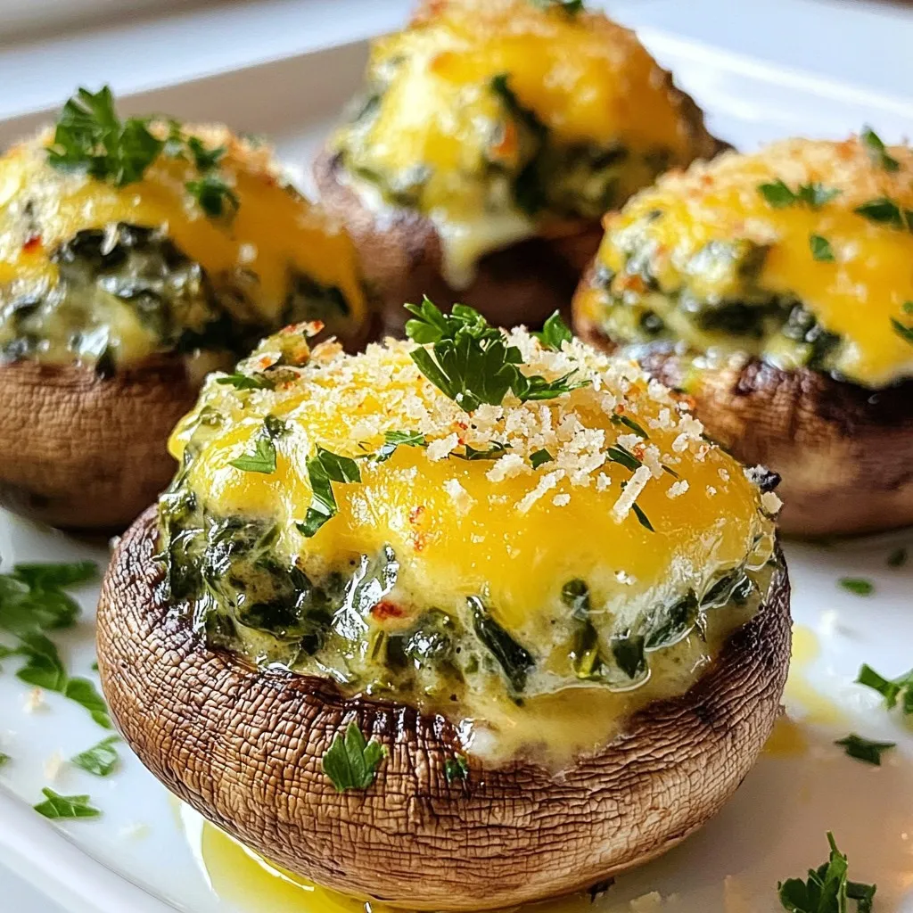 Cheesy Spinach Stuffed Mushrooms Delicious and Easy Dish