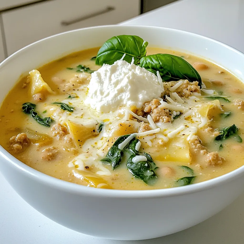 Creamy White Lasagna Soup Comforting and Tasty Dish