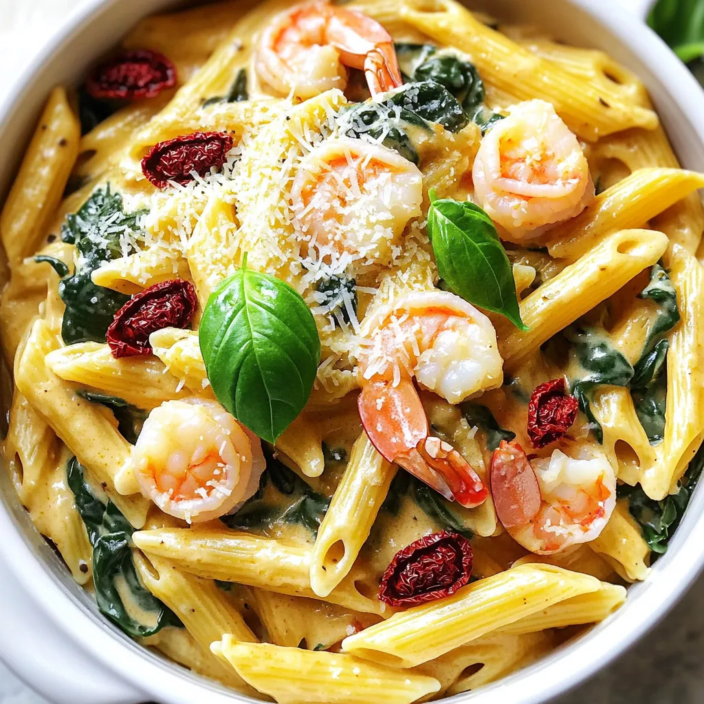 One-Pot Creamy Sun-Dried Tomato Shrimp Pasta Delight