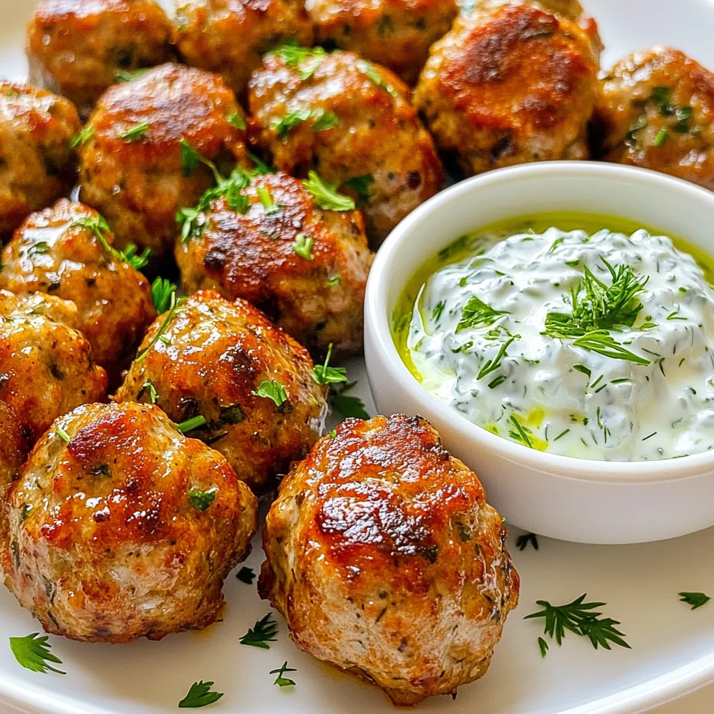 Greek Turkey Meatballs with Tzatziki Delight Recipe