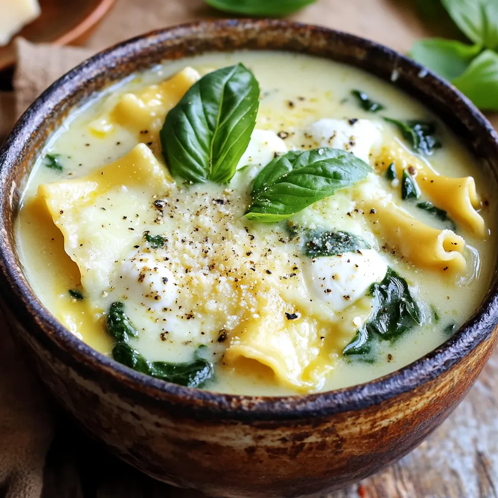 Savory Slow Cooker White Lasagna Soup Recipe