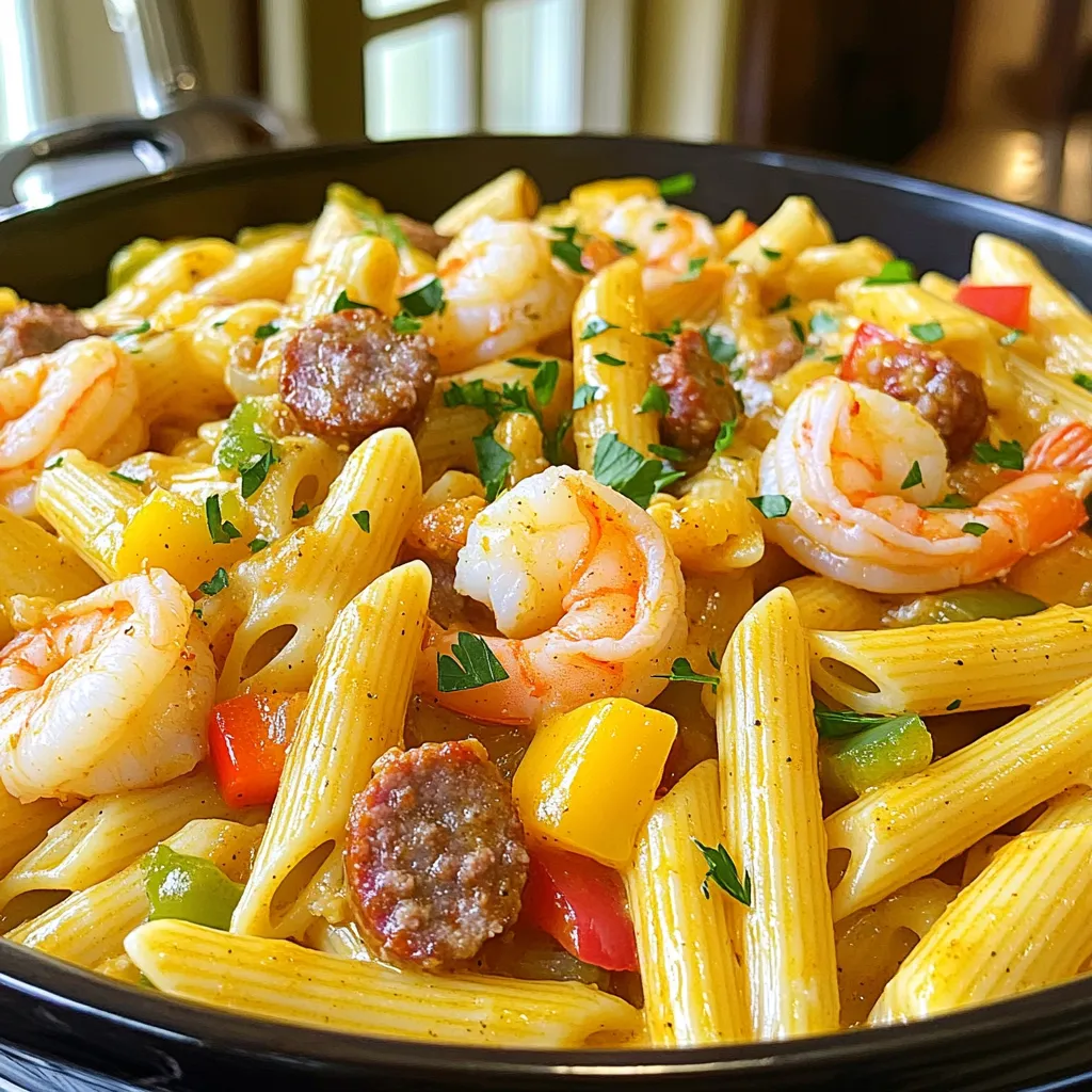 Cajun Shrimp and Sausage Pasta One Pot Delight