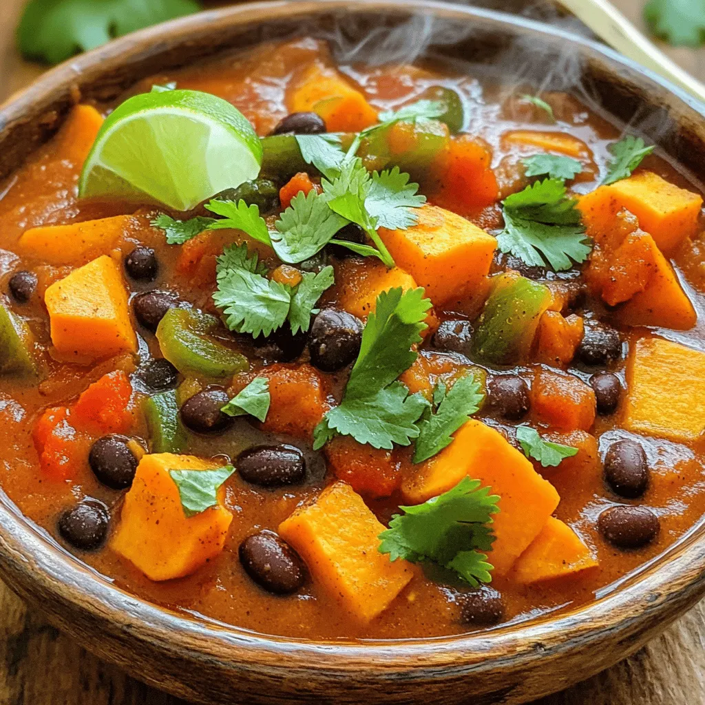 Slow Cooker Sweet Potato Black Bean Chili Delight