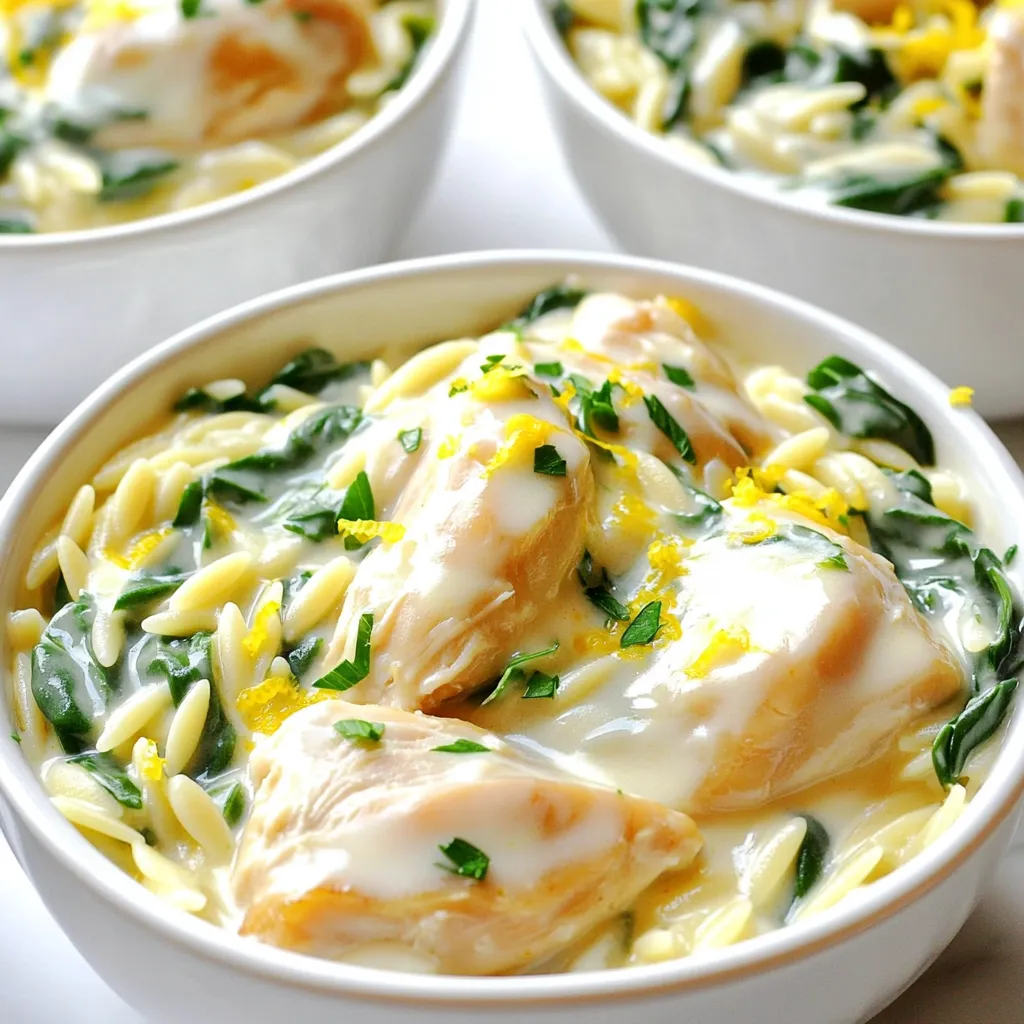 Creamy Lemon Chicken Orzo One Pot Delight