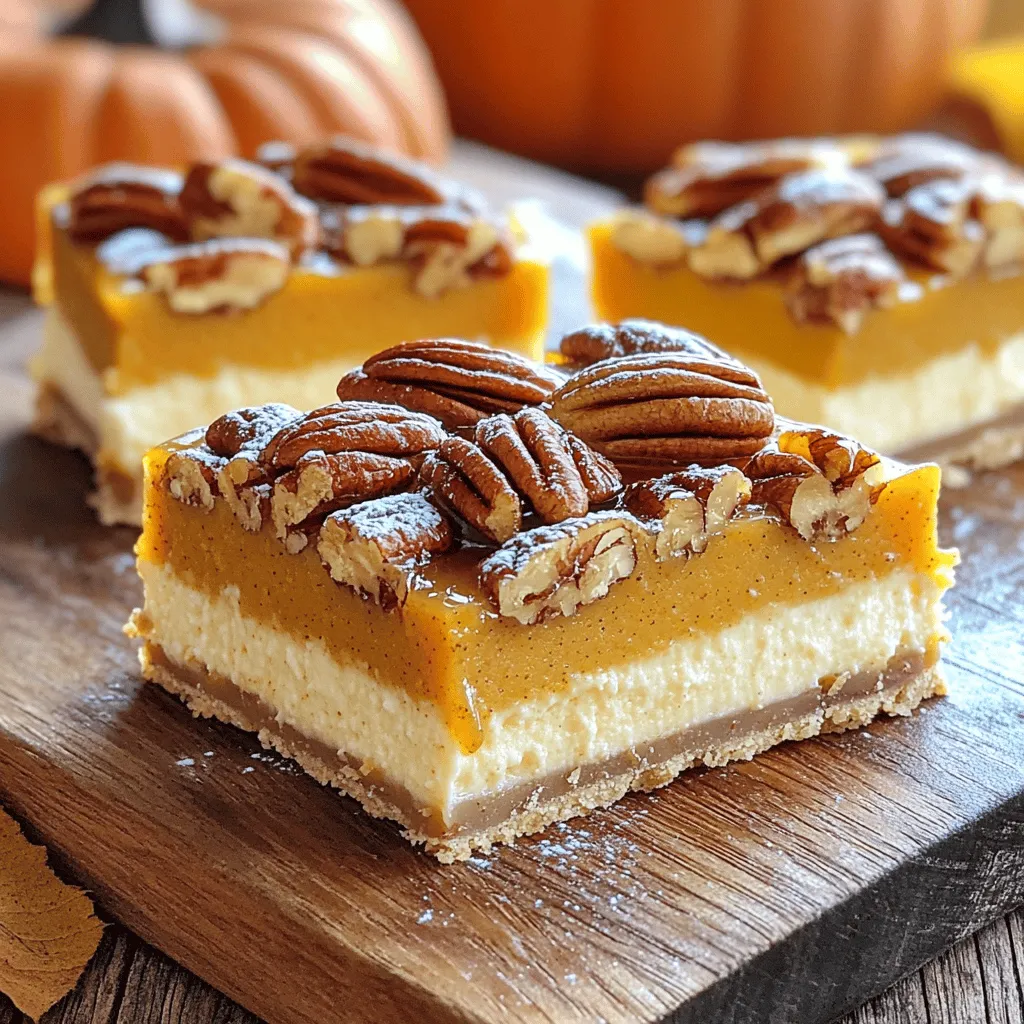 Pumpkin Pecan Pie Cheesecake Bars Delightful Treat