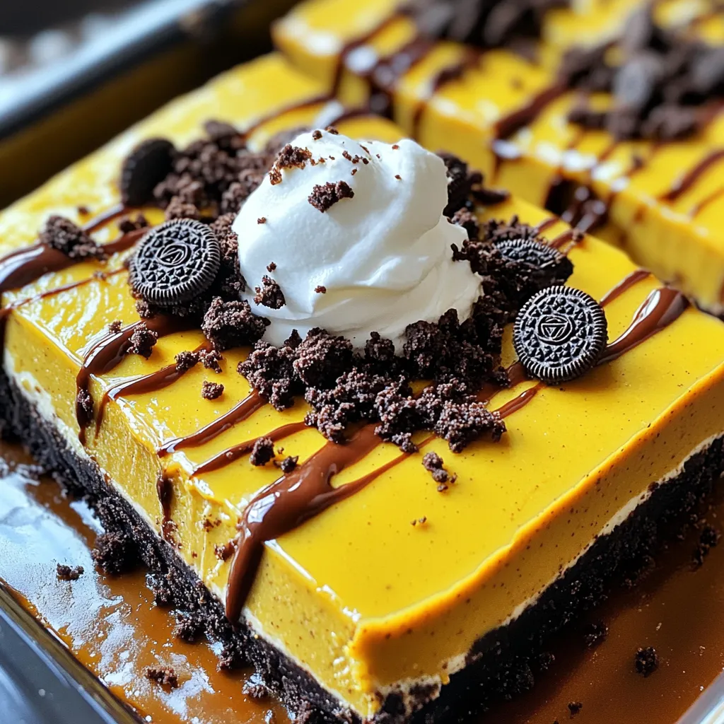 No-Bake Pumpkin Oreo Cheesecake Bars Delightful Treat