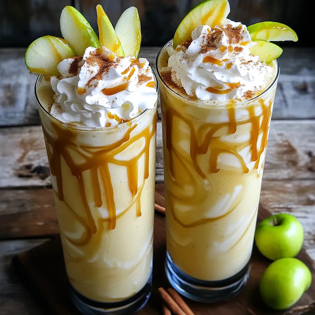 Caramel Apple Milkshake with Whipped Cream Delight