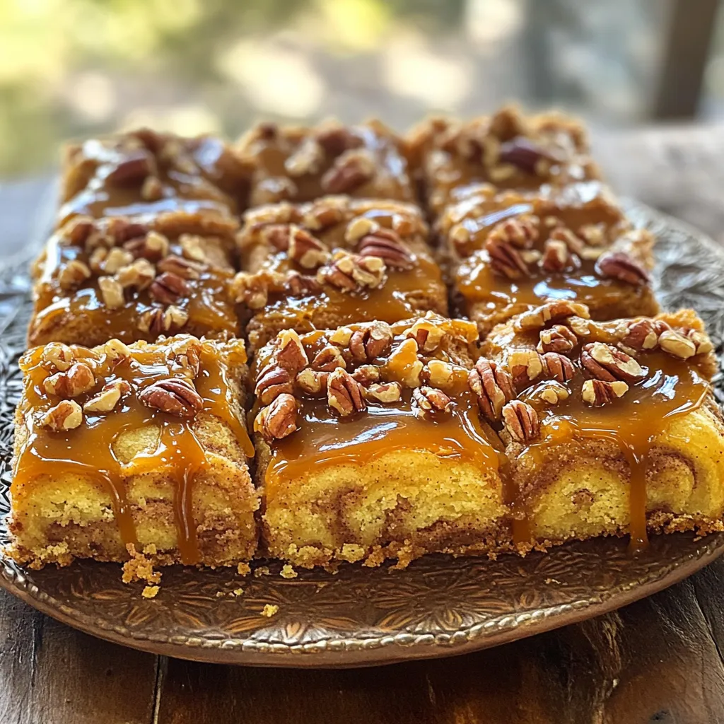 Caramel Pecan Cinnamon Roll Cake Tempting Dessert Treat