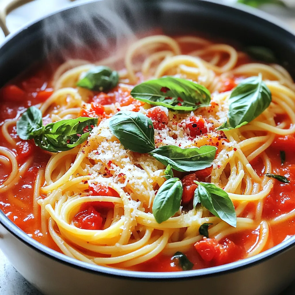 One Pot Spicy Tomato Basil Pasta Quick and Flavorful Dish