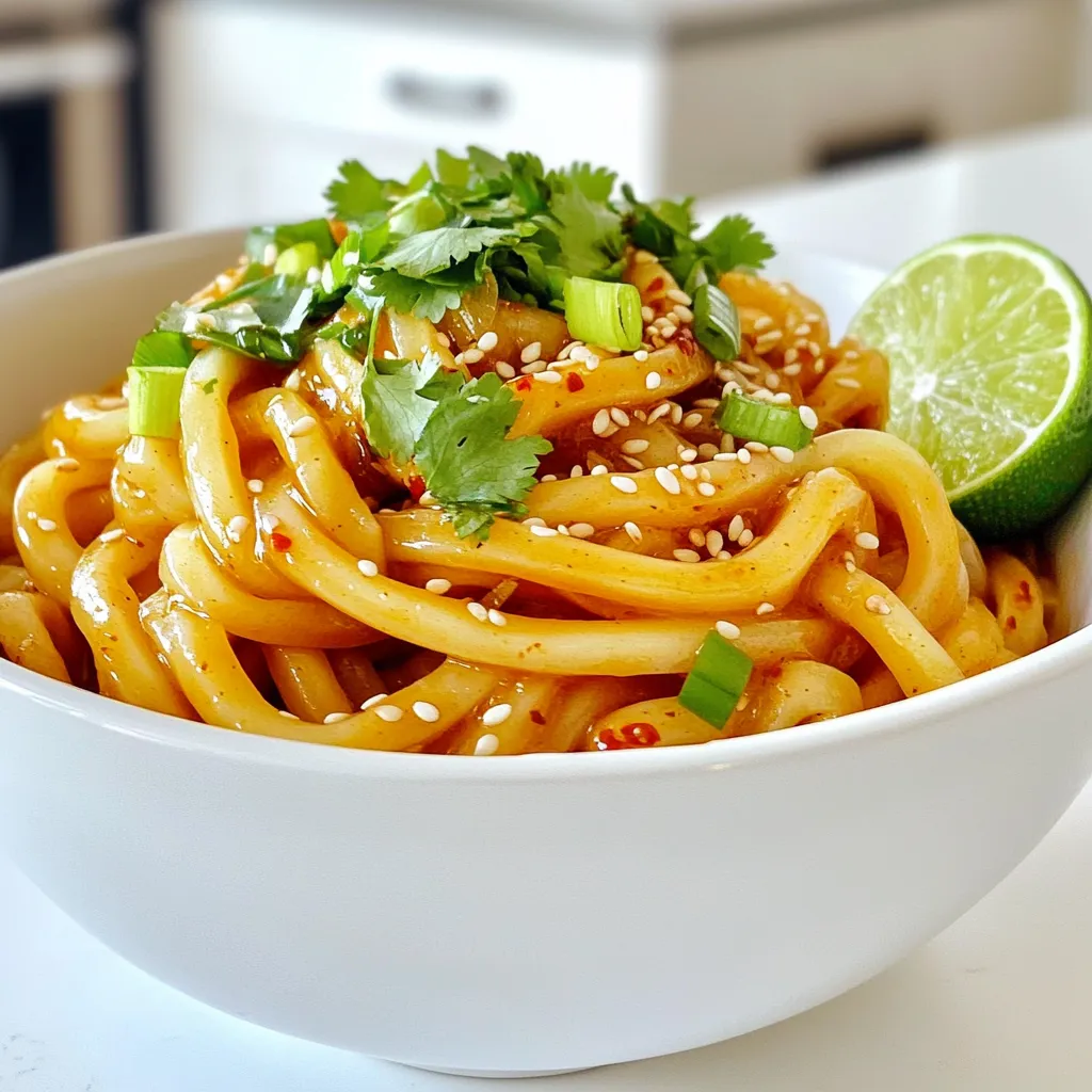 Spicy Garlic Udon Noodles Fast and Flavorful Meal