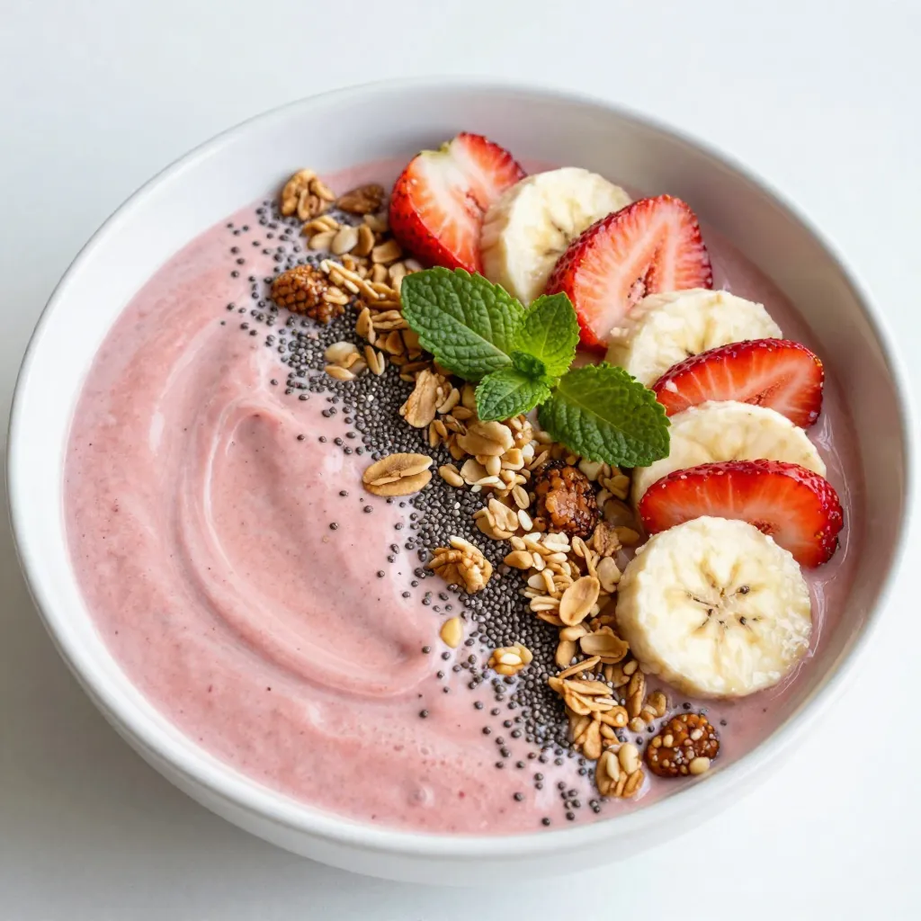 Strawberry Banana Smoothie Bowl Refreshing and Creamy