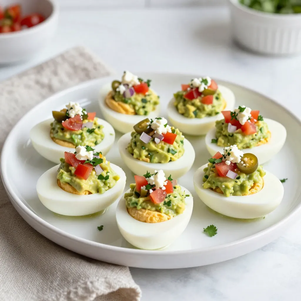 Loaded Guacamole Deviled Eggs Perfect for Parties