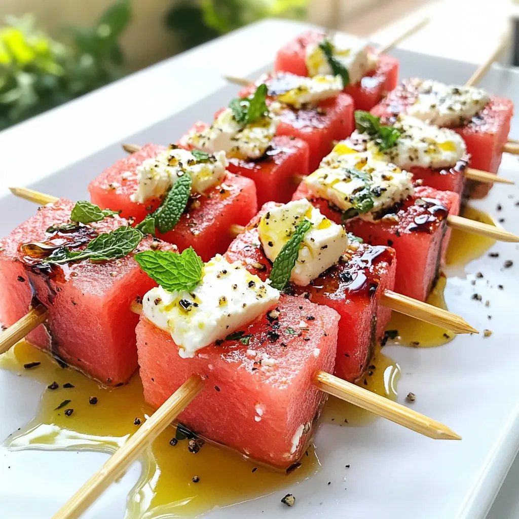 Watermelon Feta Mint Skewers Refreshing Summer Snack