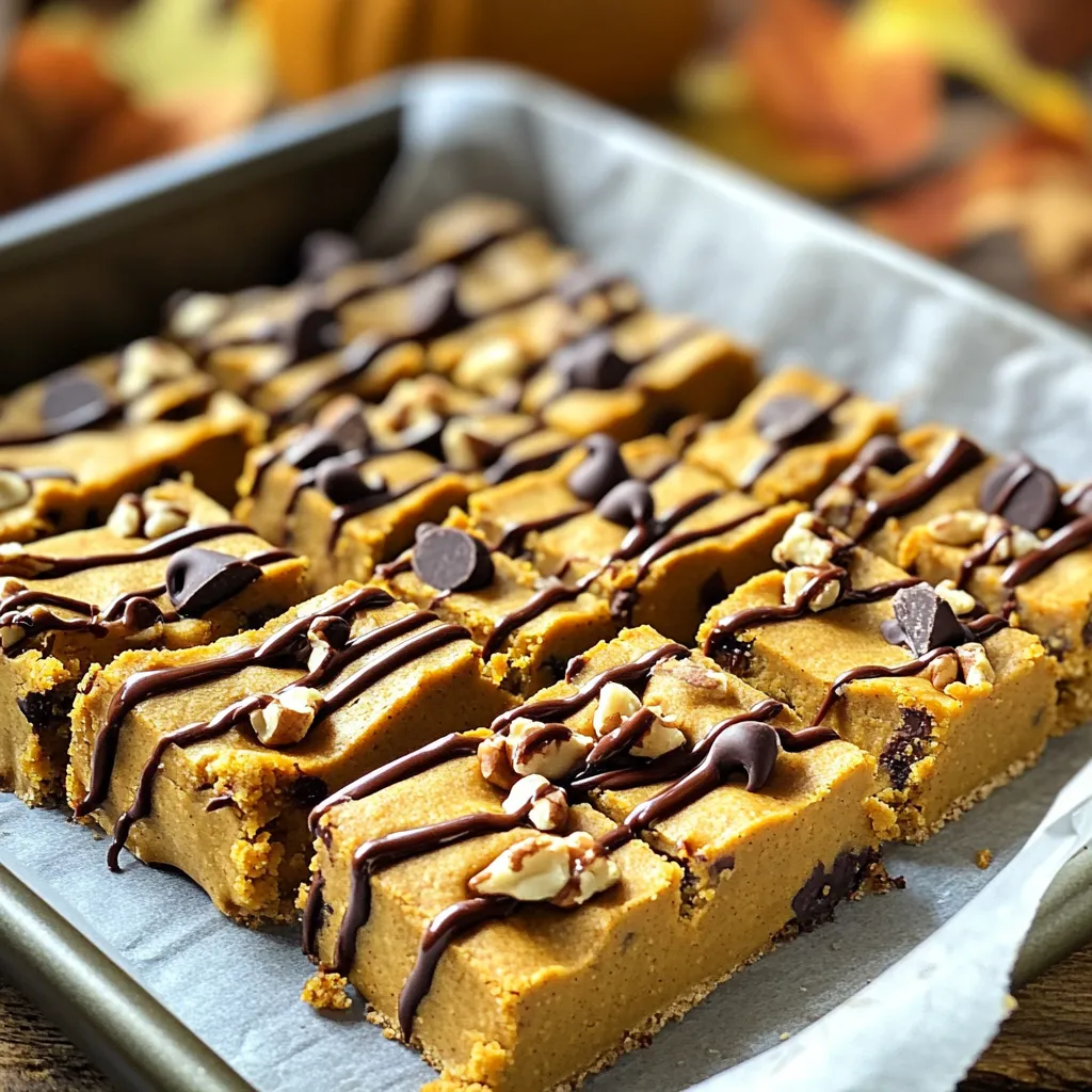 Pumpkin Chocolate Chip Cookie Dough Bars Delight