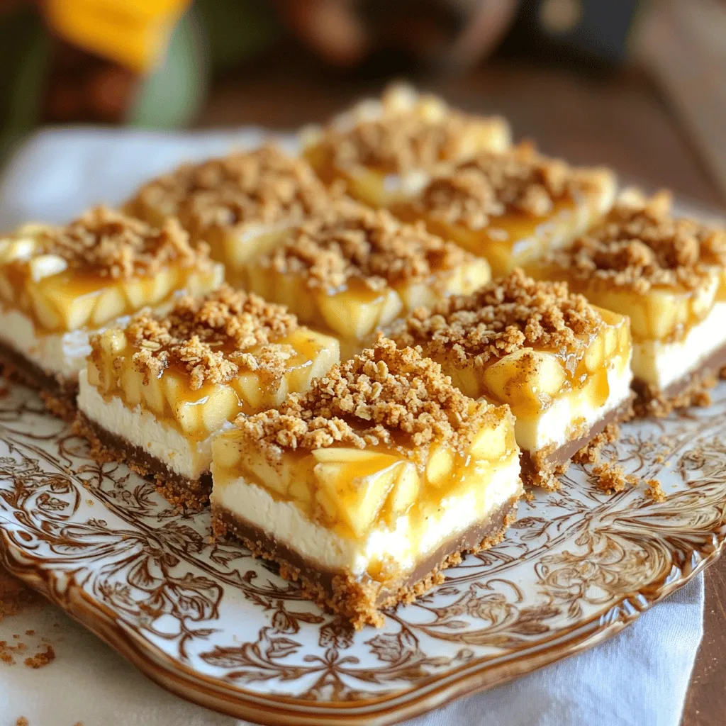 Caramel Apple Crumble Cheesecake Bars Delightful Treat