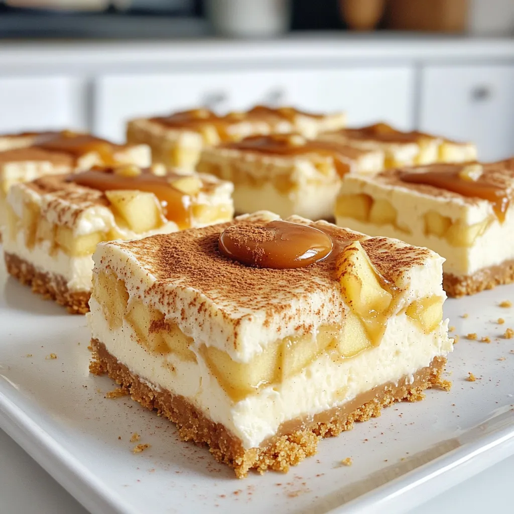 Caramel Apple Cheesecake Bars Delightful Dessert Idea