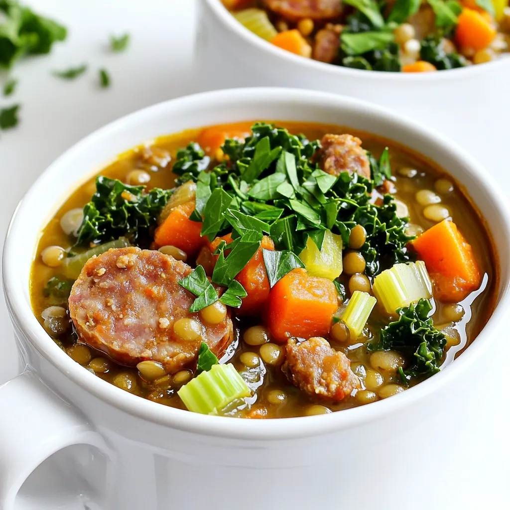 Rustic Sausage Lentil Stew Hearty and Comforting Meal