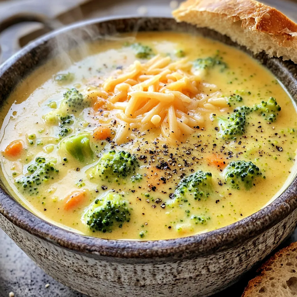 Slow Cooker Creamy Broccoli Cheddar Soup Delight