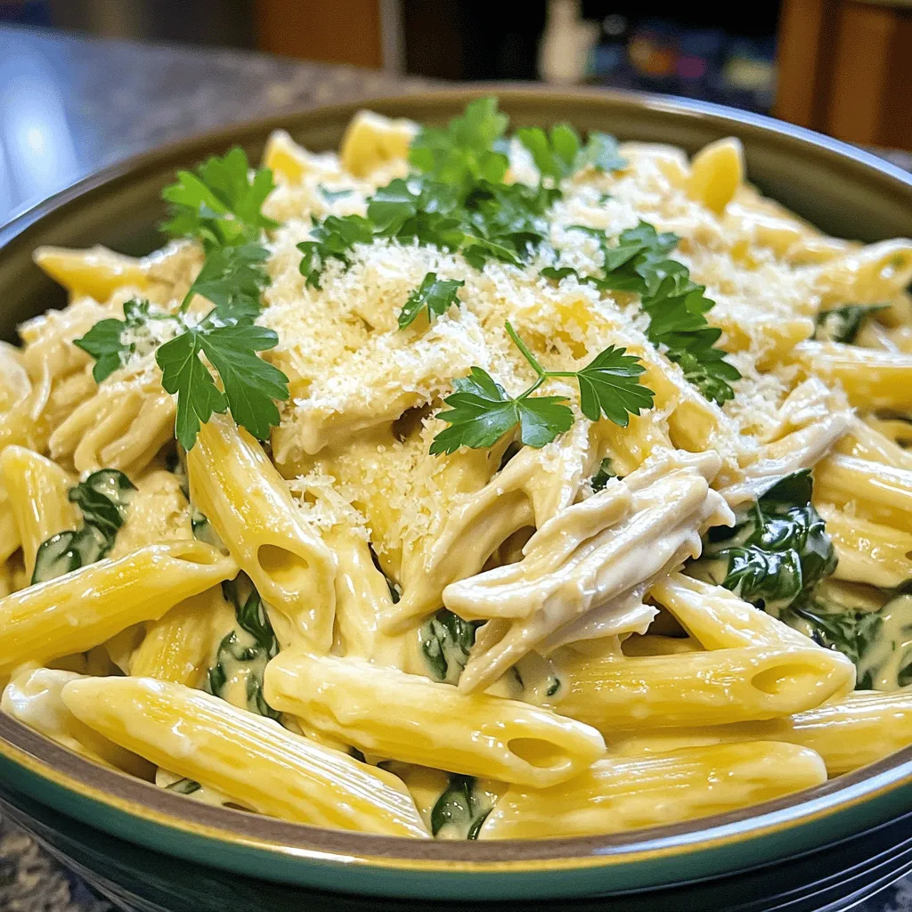 Creamy Alfredo Chicken Pasta Slow Cooker Delight