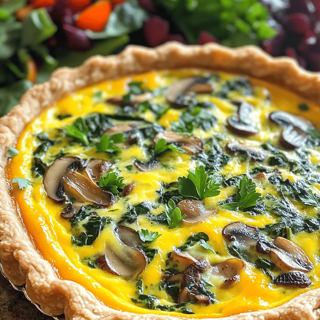 Spinach Mushroom Cheddar Quiche Easy and Delicious Treat