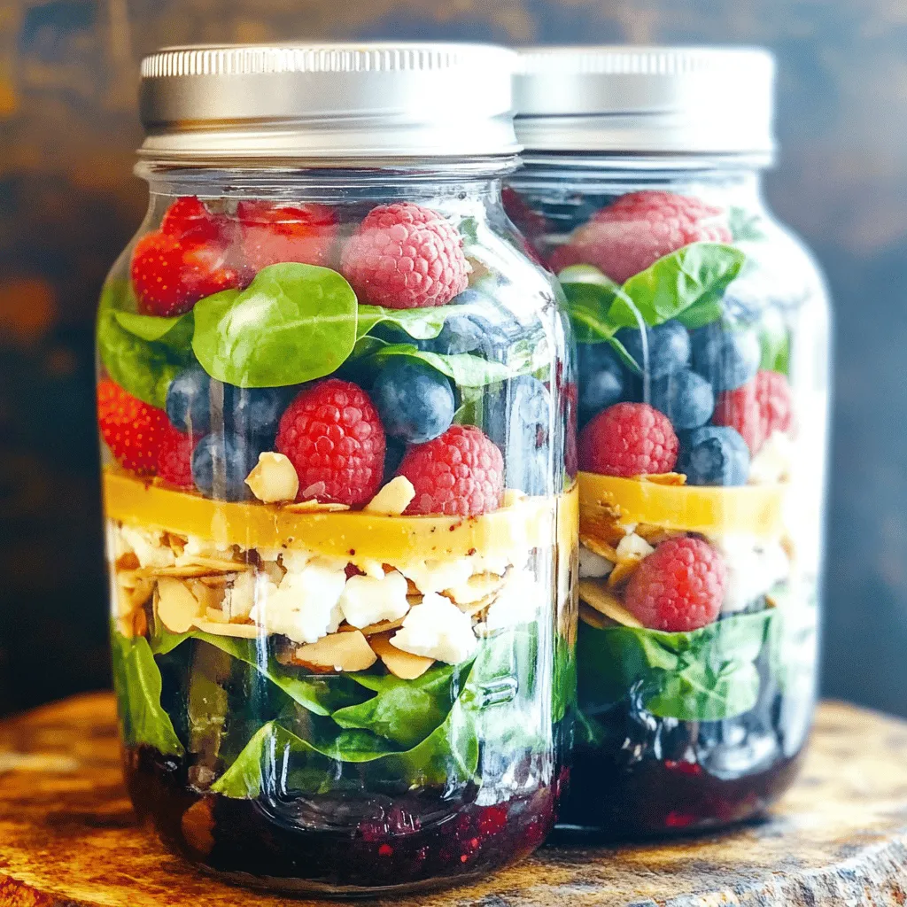 Berry Spinach Mason Jar Salads Fresh and Healthy Delight