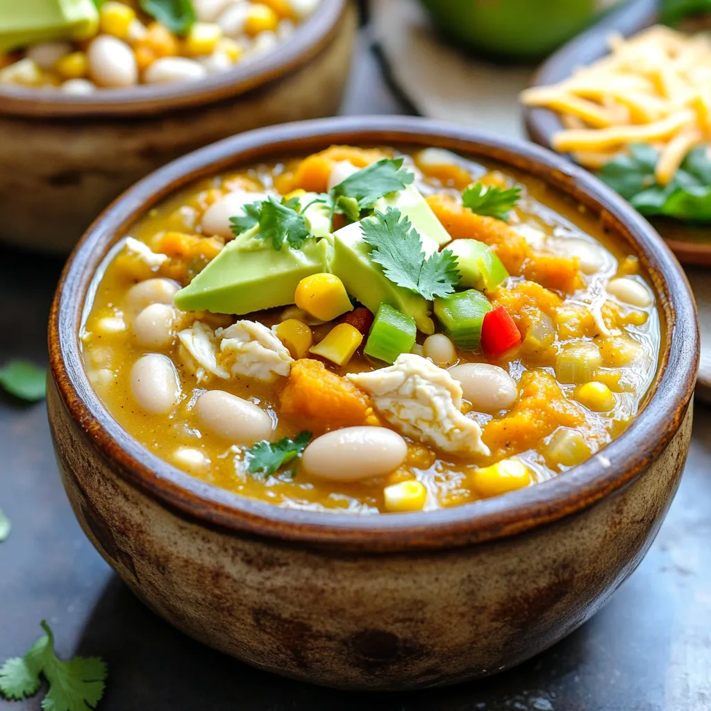 Slow Cooker Pumpkin White Chicken Chili Delight
