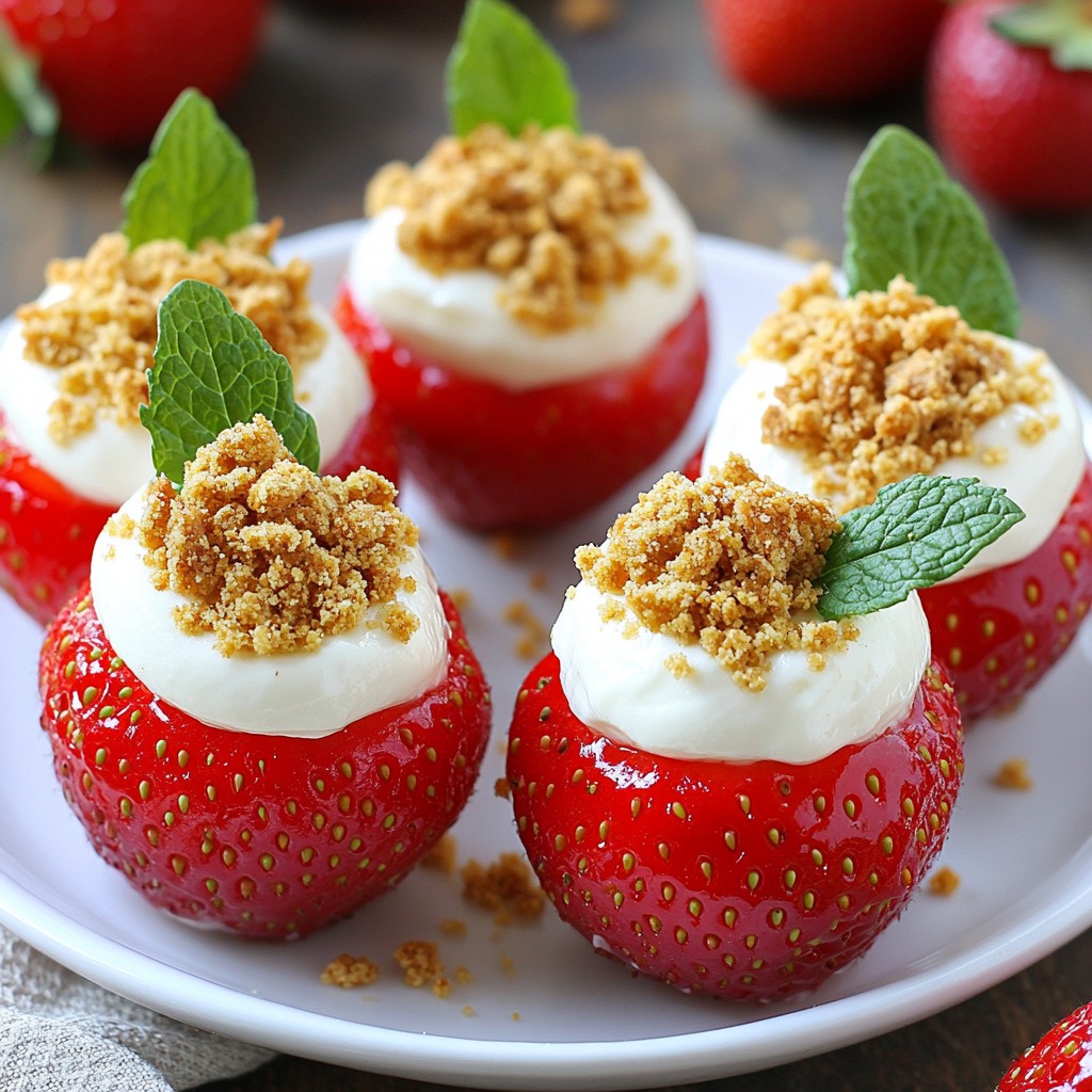 Cheesecake Stuffed Strawberries Irresistible Dessert Treat