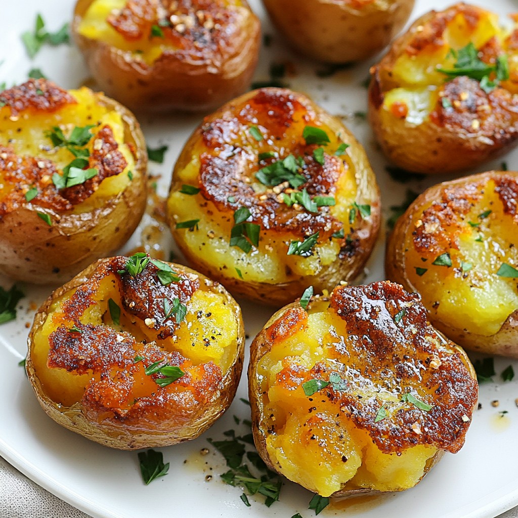 Crispy Garlic Smashed Potatoes Perfectly Golden Delicacy