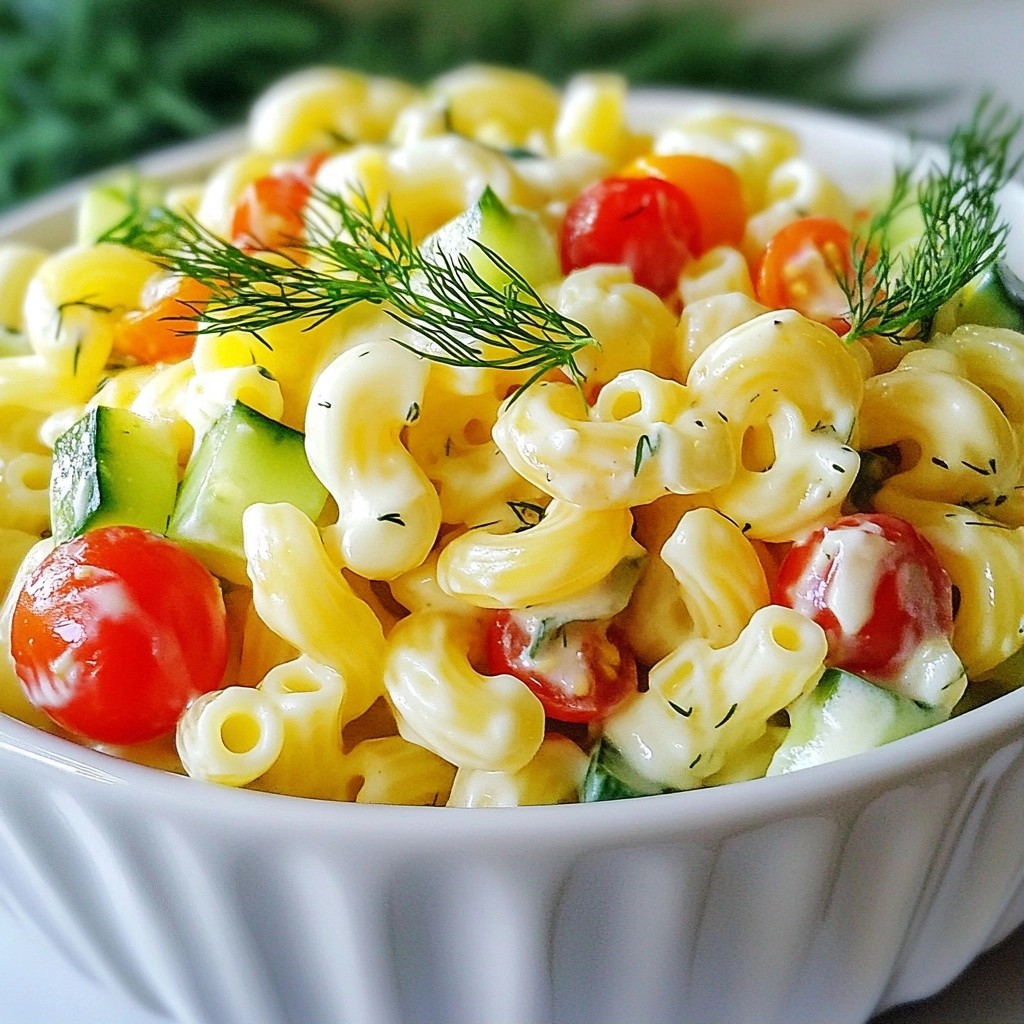 Creamy BBQ Macaroni Salad with Fresh Dill Delight