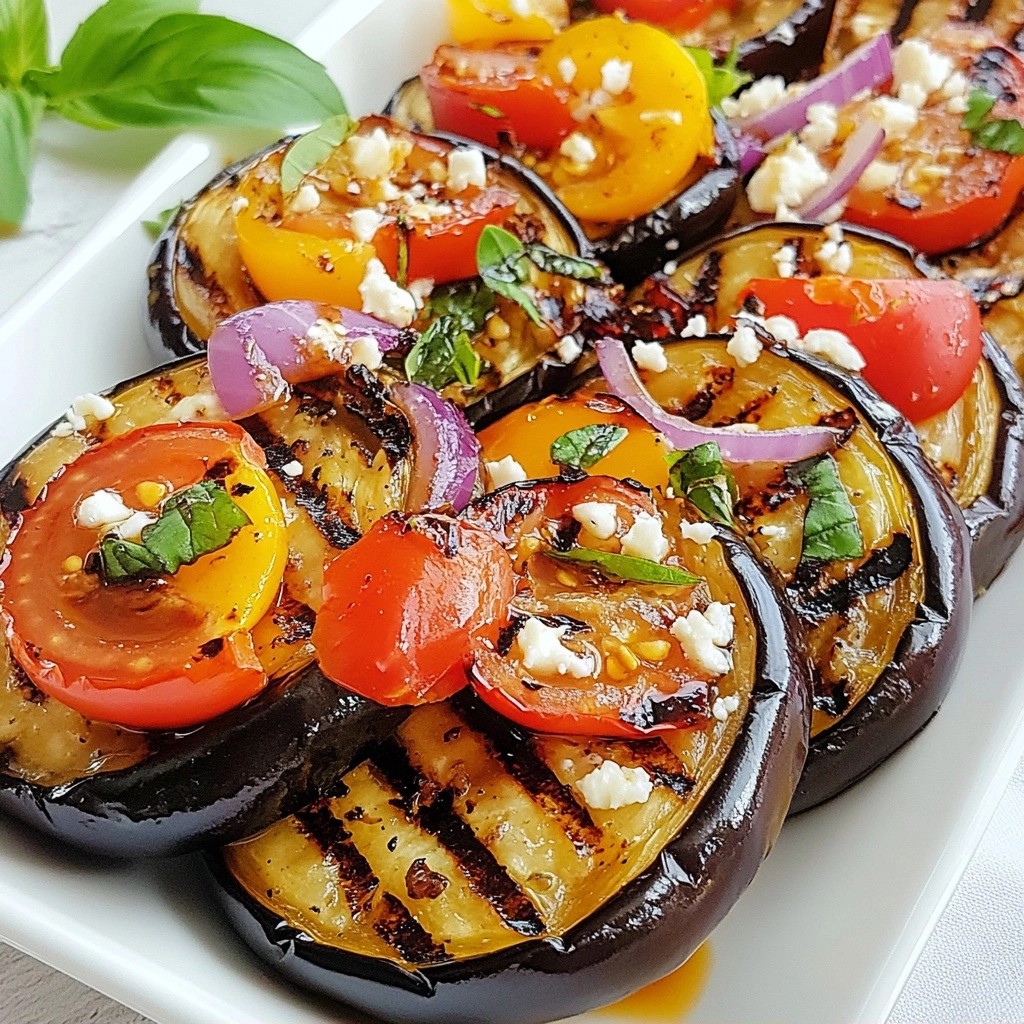 Grilled Mediterranean BBQ Eggplant and Tomato Salad Delight