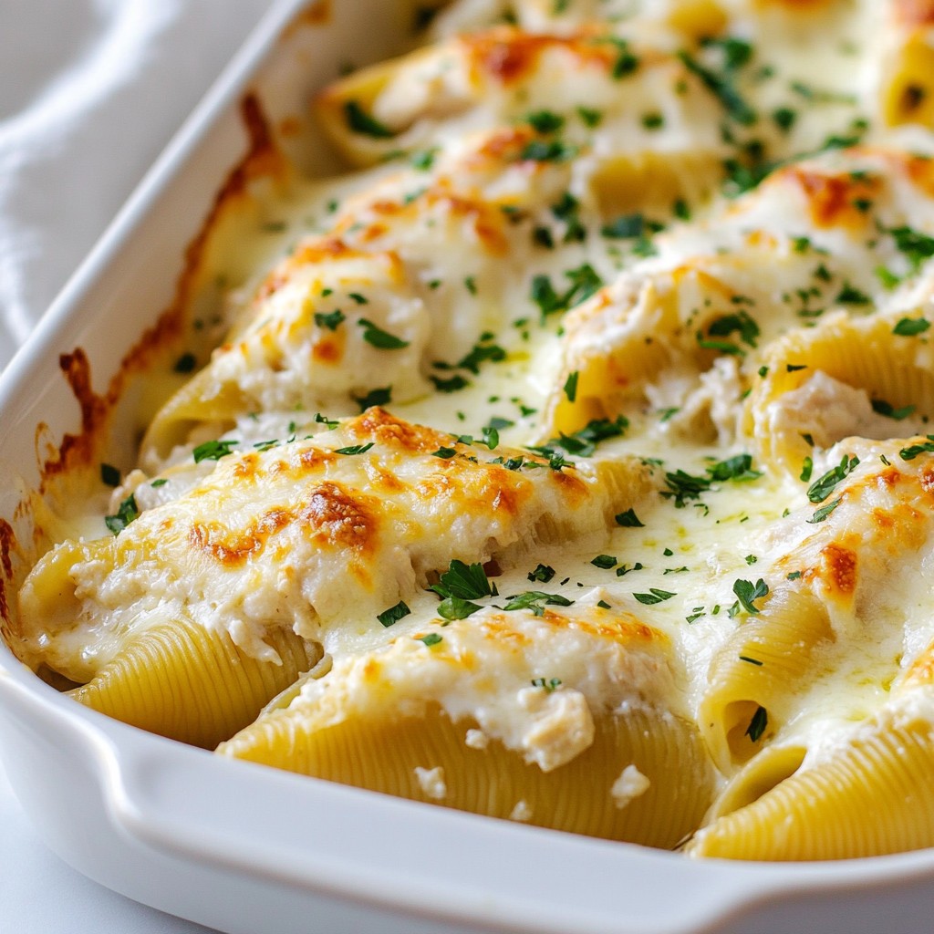 Chicken Alfredo Stuffed Shells Easy Family Recipe