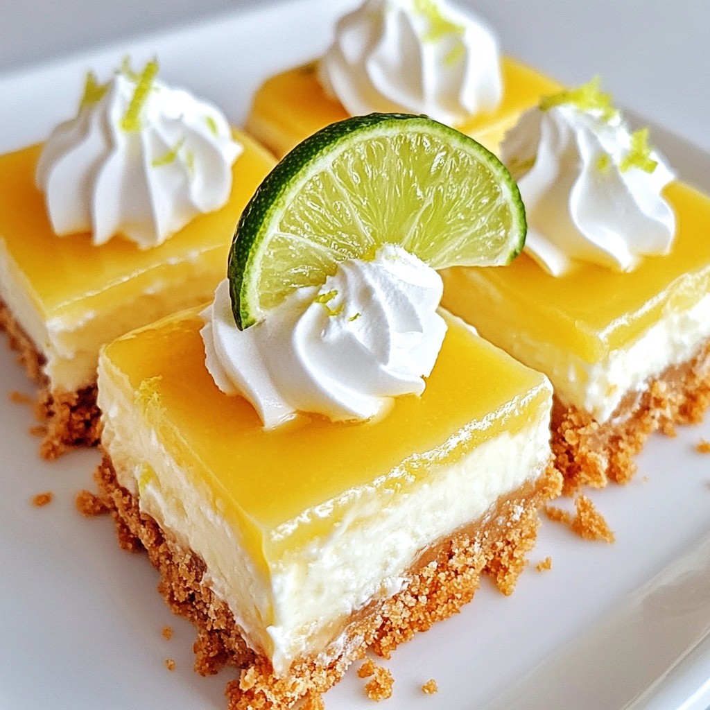 Key Lime Pie Cheesecake Bars Delightful Simple Treat