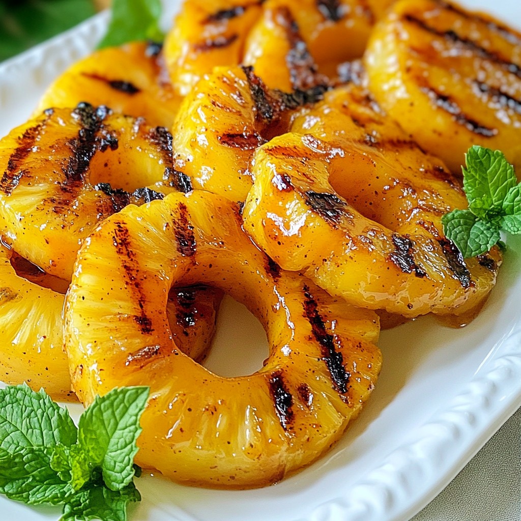 Spicy BBQ Grilled Pineapple Slices Tasty Summer Treat