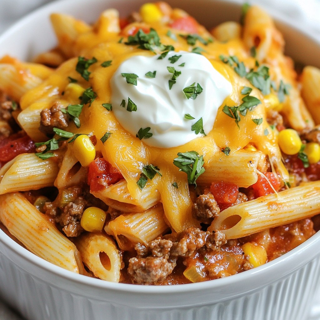 One-Pot Cheesy Taco Pasta Quick and Easy Recipe