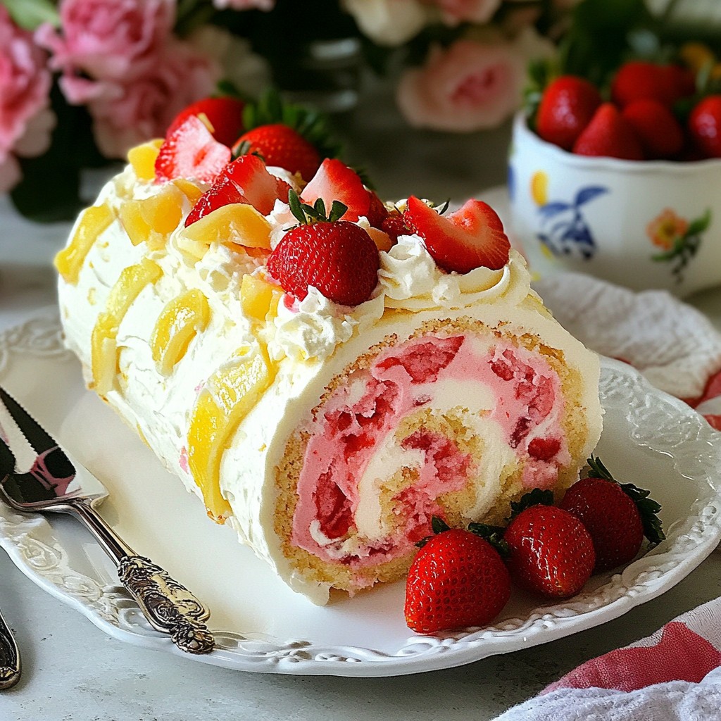 Strawberry Lemonade Cake Roll Delightful Dessert Recipe