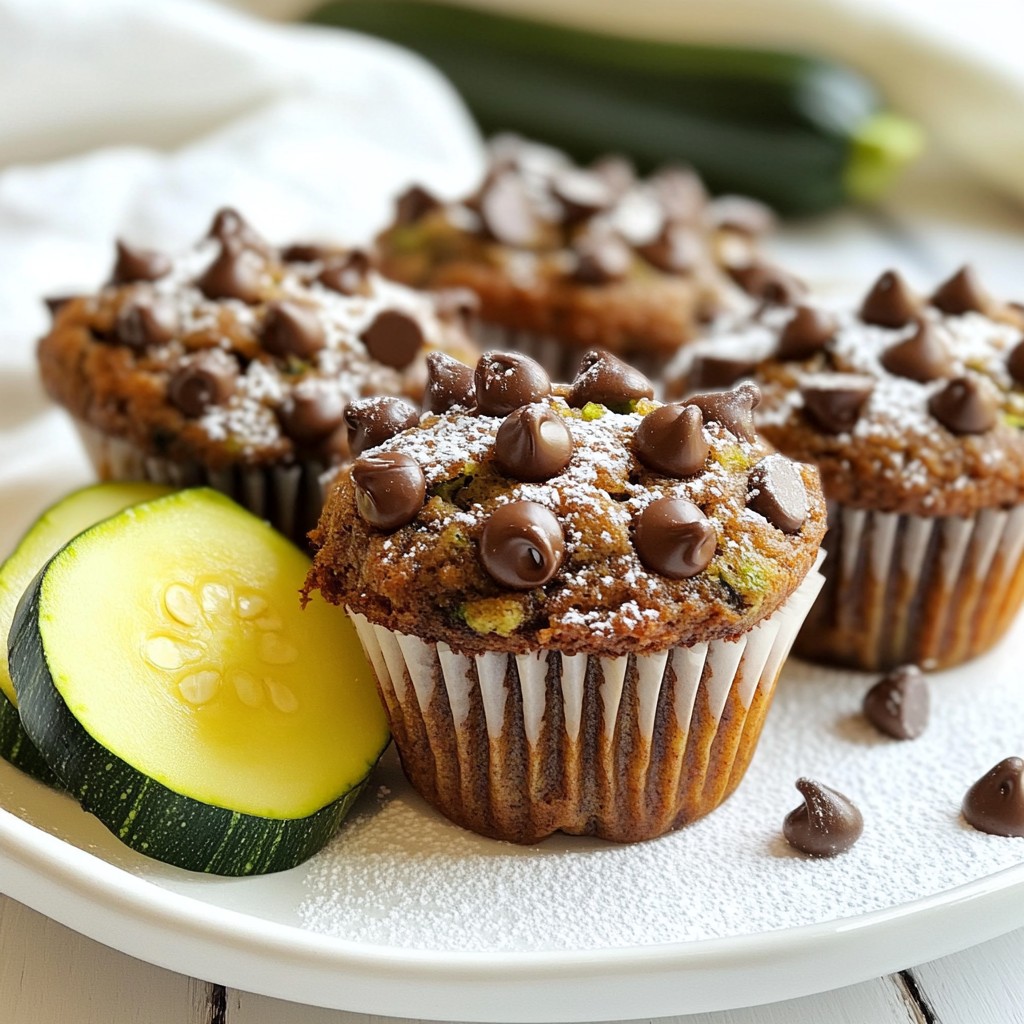 Chocolate Chip Zucchini Muffins Tasty and Easy Recipe