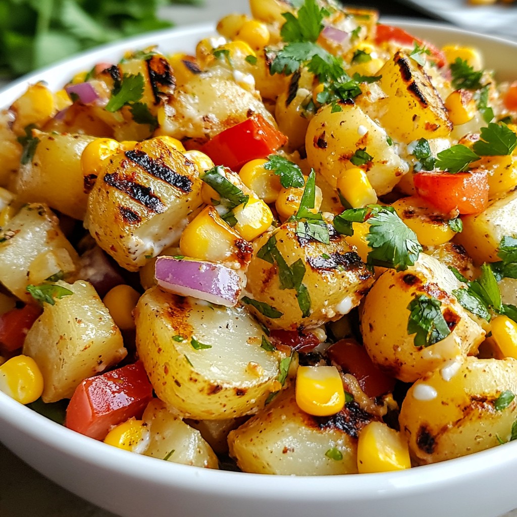Creamy Grilled Potato and Corn Salad Delicious Dish