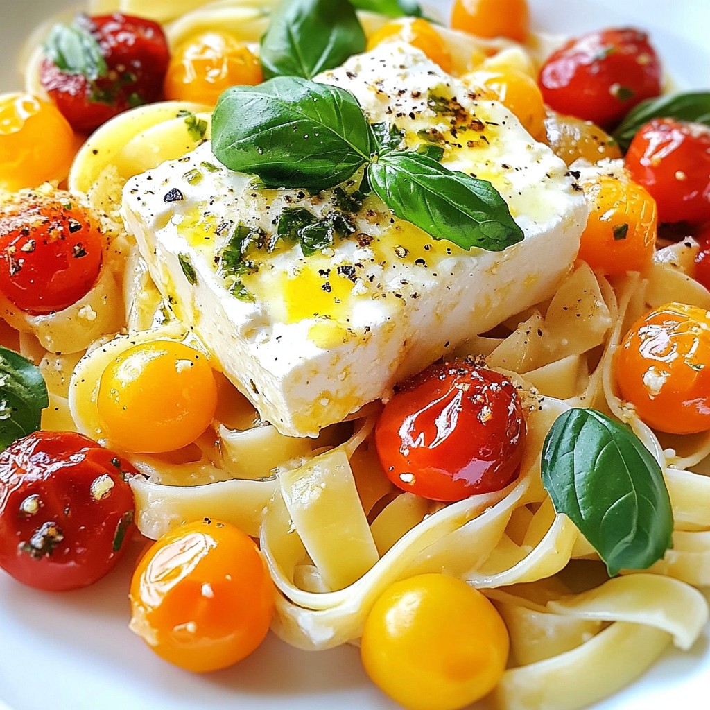 Baked Feta Pasta with Cherry Tomatoes Delightful Dish