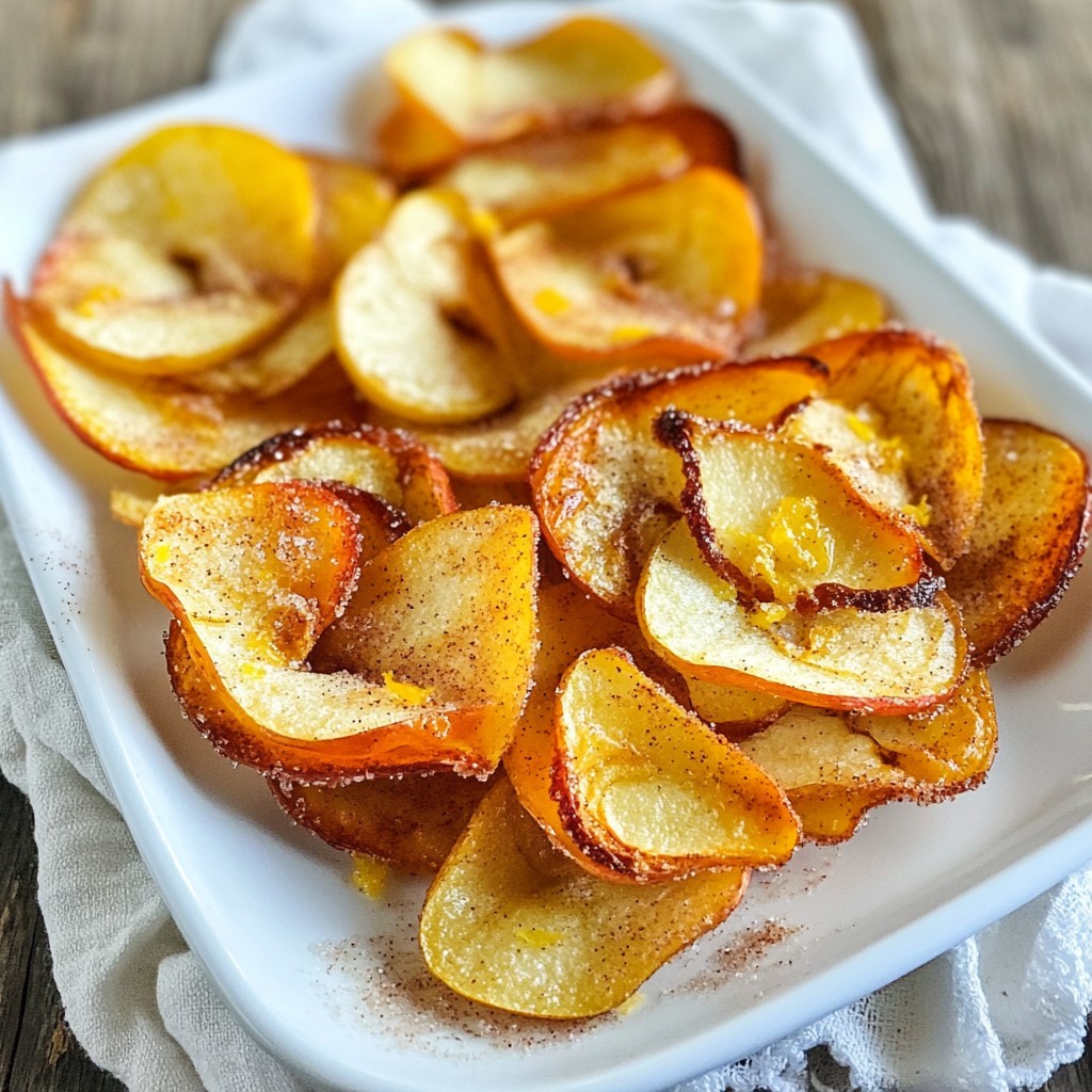 Cinnamon Sugar Baked Apple Chips Crispy Snack Delight