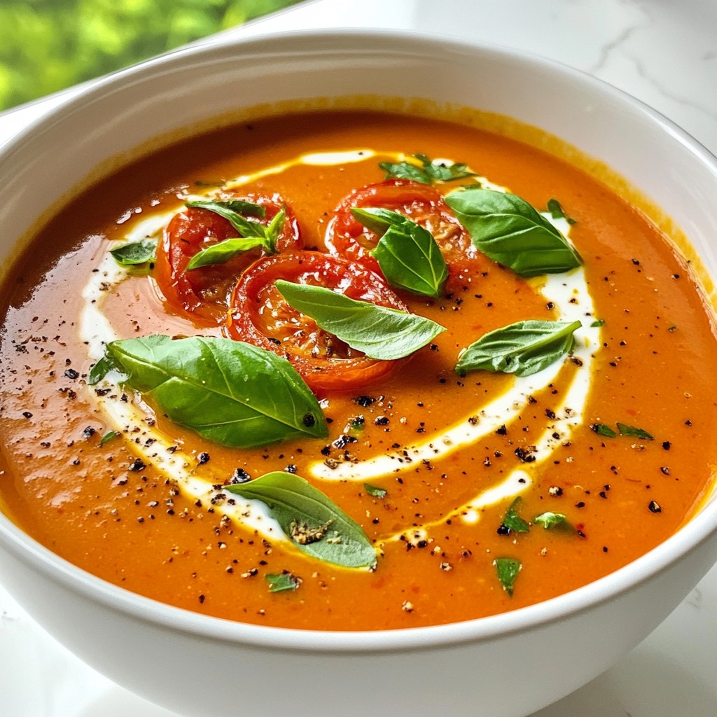 Roasted Garlic Tomato Soup Comforting and Flavorful Meal
