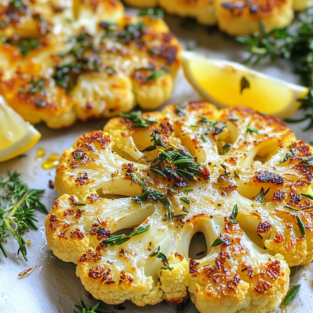 Herb Garlic Roasted Cauliflower Steaks Irresistible Dish