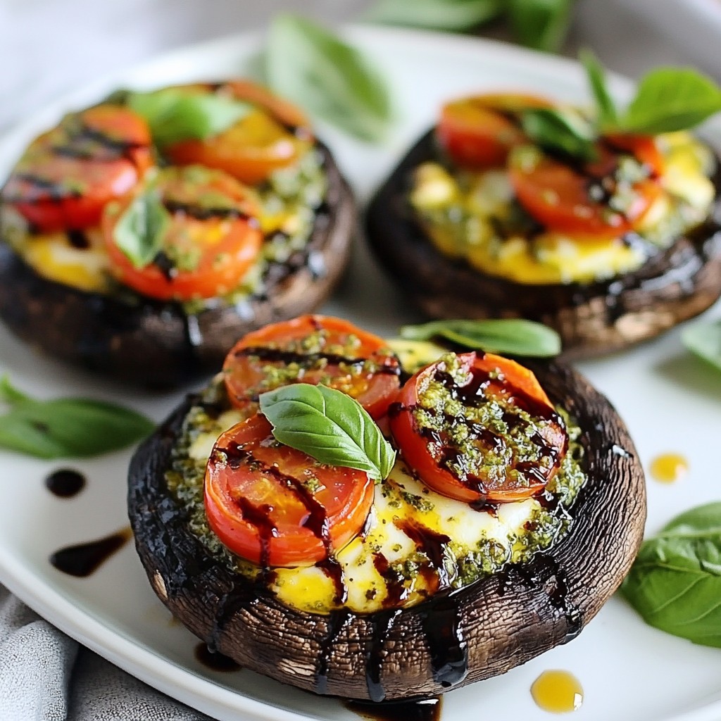 Caprese Pesto Stuffed Portobellos Savory Delight