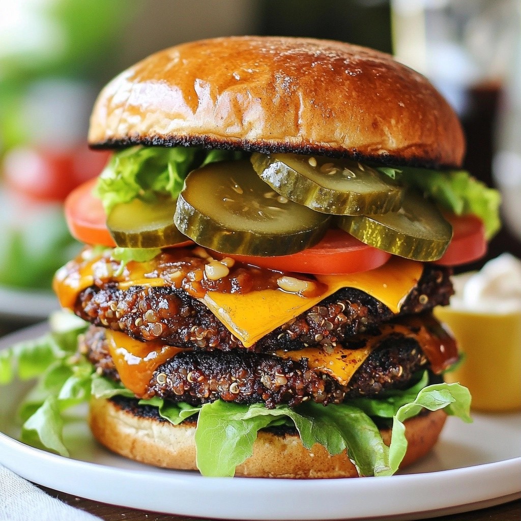 Grilled BBQ Veggie Burger with Garlic Aioli Delight