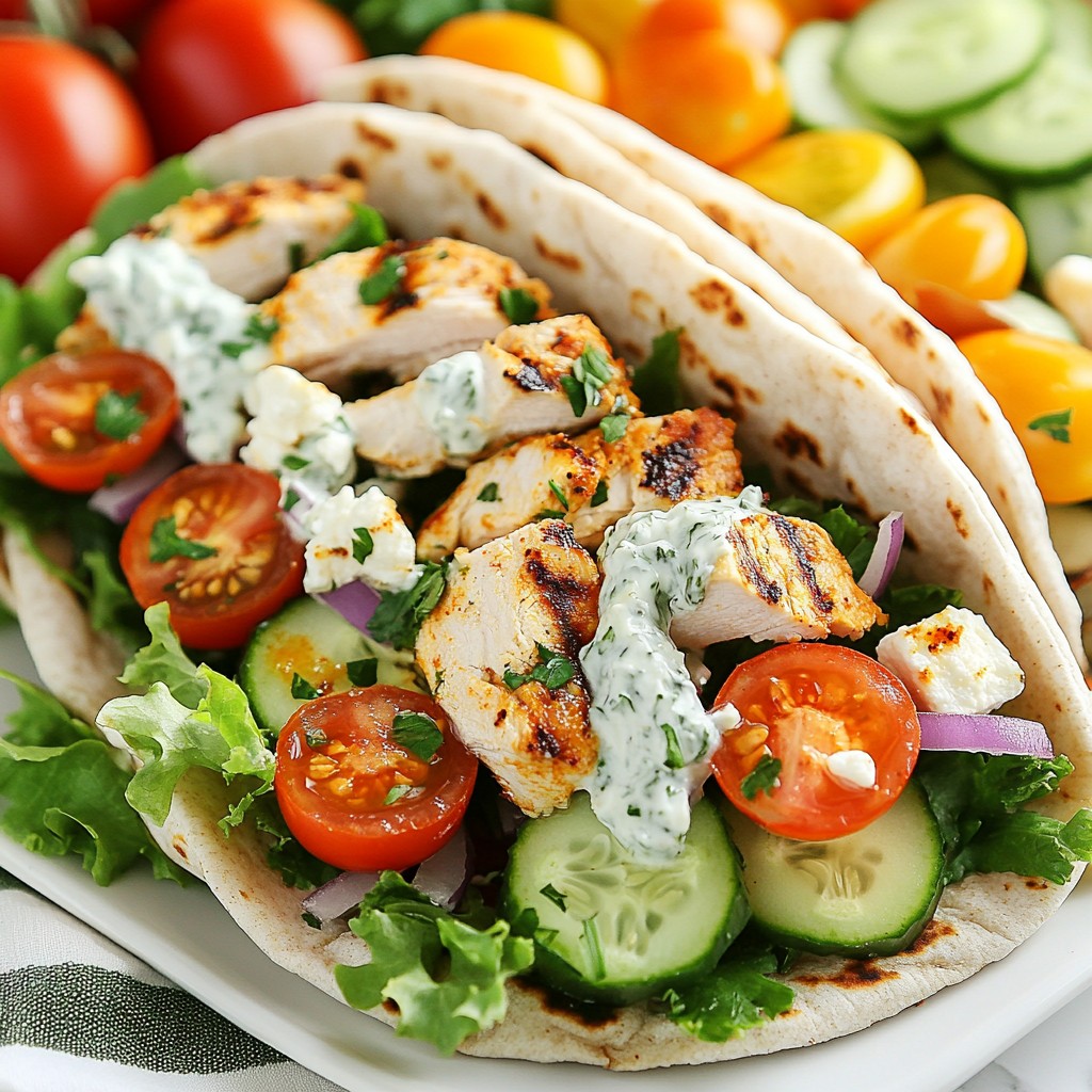 Mediterranean Grilled Chicken Pitas Flavorful Delight