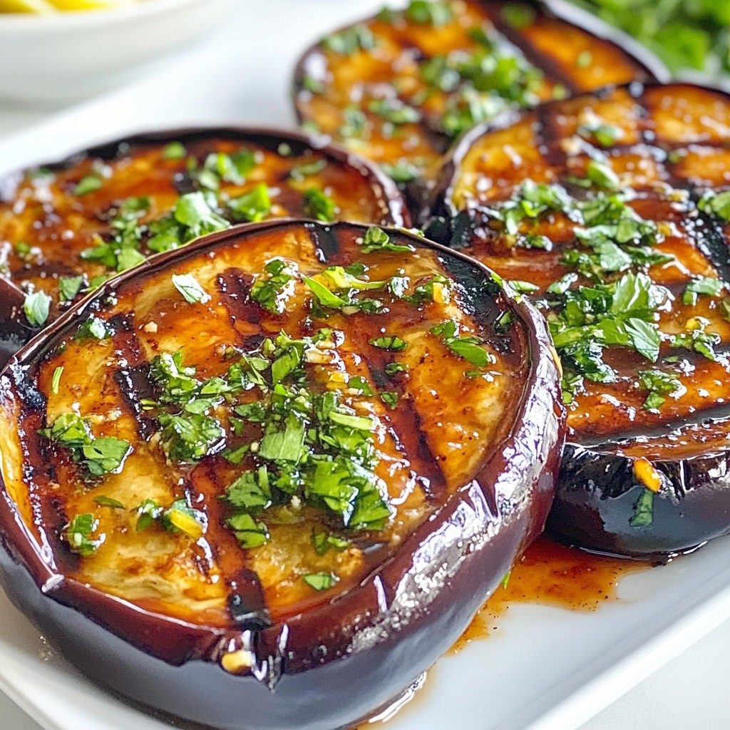 Grilled BBQ Eggplant with Herb Drizzle Delight
