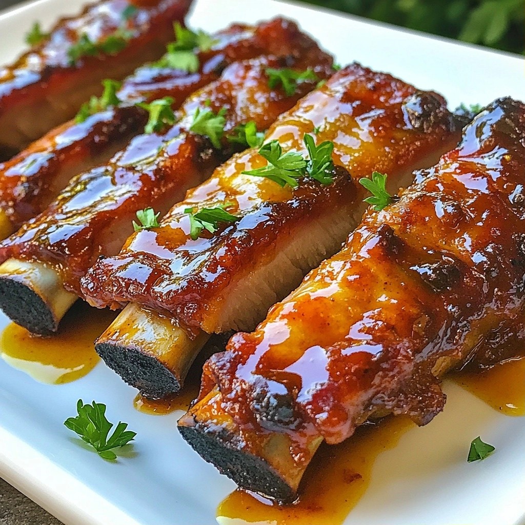 Sticky BBQ Turkey Ham Ribs with Sweet Glaze Delight