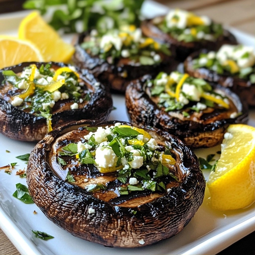 Grilled Lemon Basil Portobello Mushroom Caps Delight