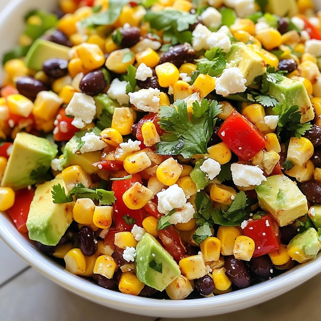 Zesty BBQ Grilled Corn and Black Bean Salad Delight