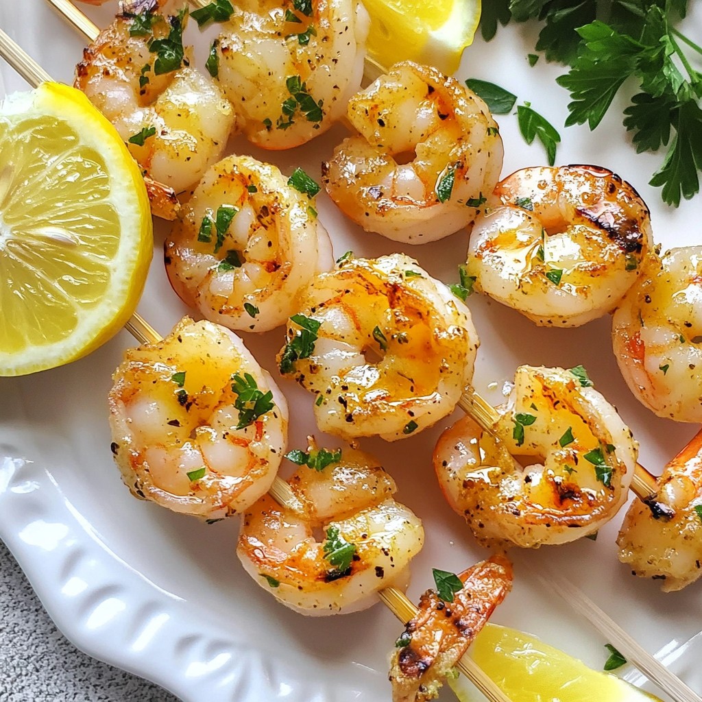 Lemon Garlic Shrimp Skewers Savory Grilled Delight