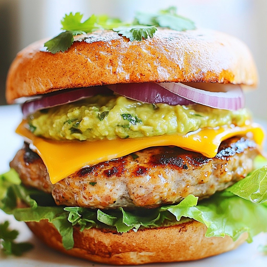BBQ Turkey Cheeseburgers with Avocado and Lime Flavor